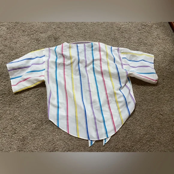 Sauci 80’s Tie Crop Top - Picture 2 of 6